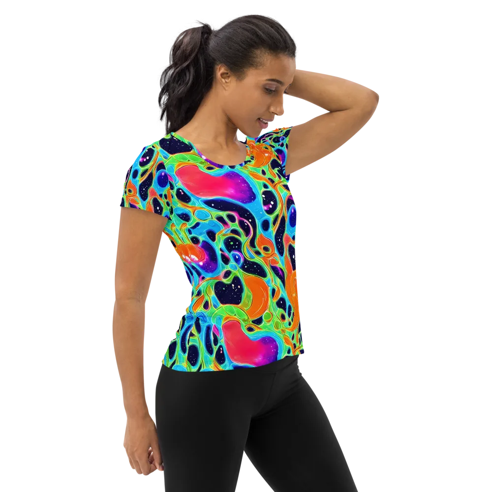 Luminous Amoeba on Women's Athletic T-Shirt — Right