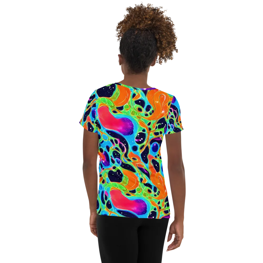 Luminous Amoeba on Women's Athletic T-Shirt — Back