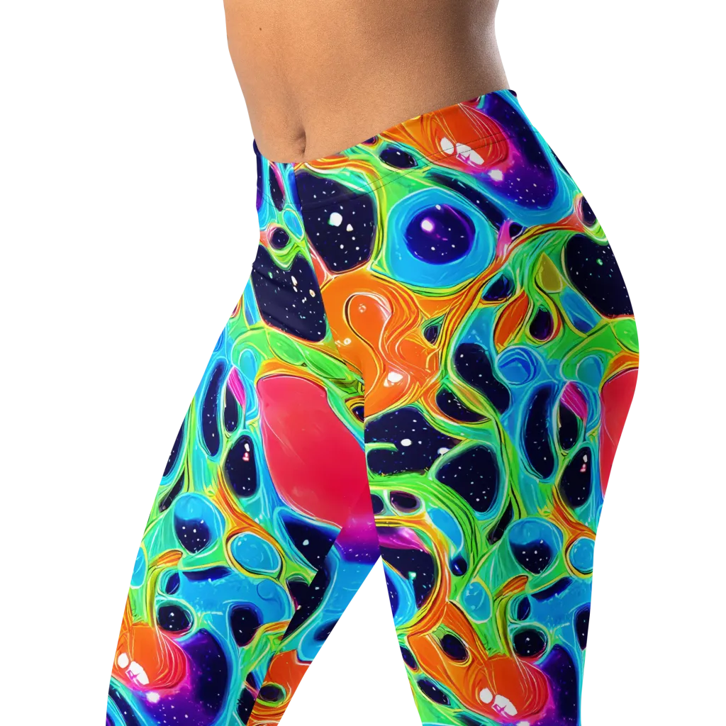 Luminous Amoeba on Leggings — Left Front