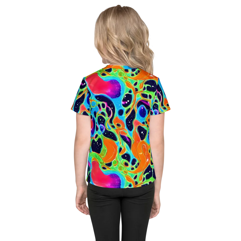 Luminous Amoeba on Kids Crew Neck T-Shirt — Back