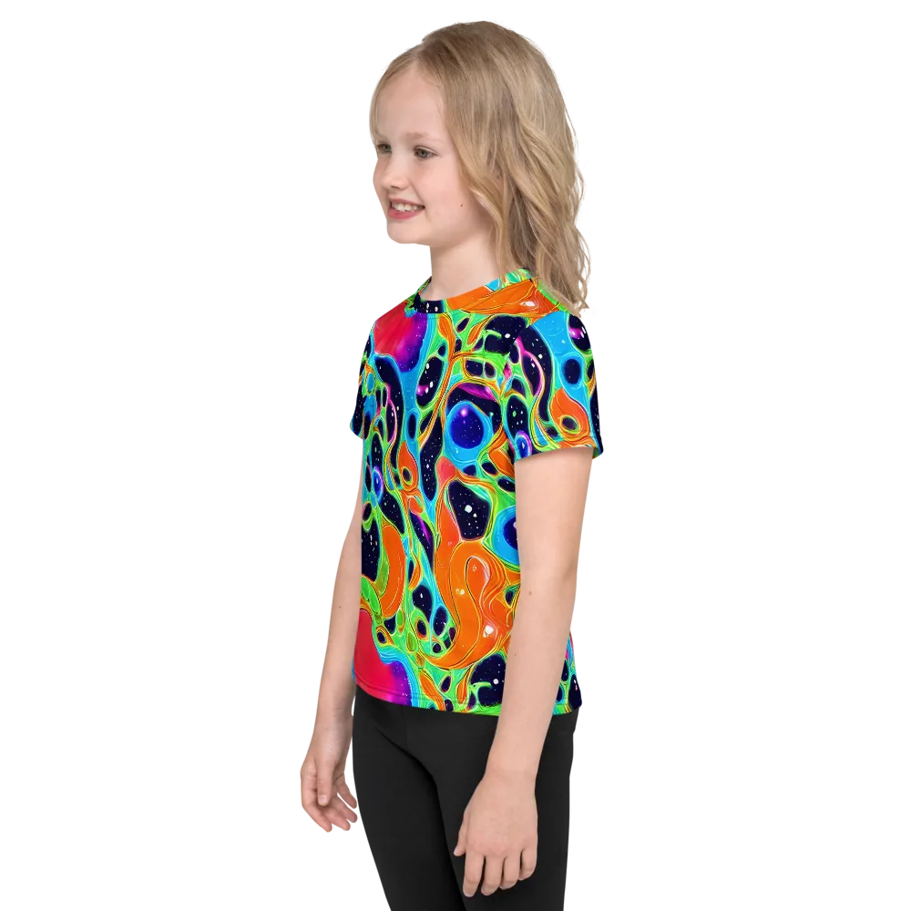 Luminous Amoeba on Kids Crew Neck T-Shirt — Left