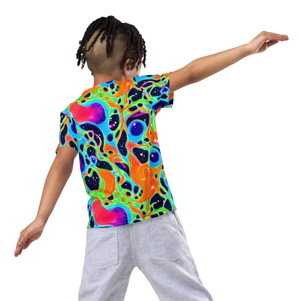 Luminous Amoeba on Kids Crew Neck T-Shirt — Back