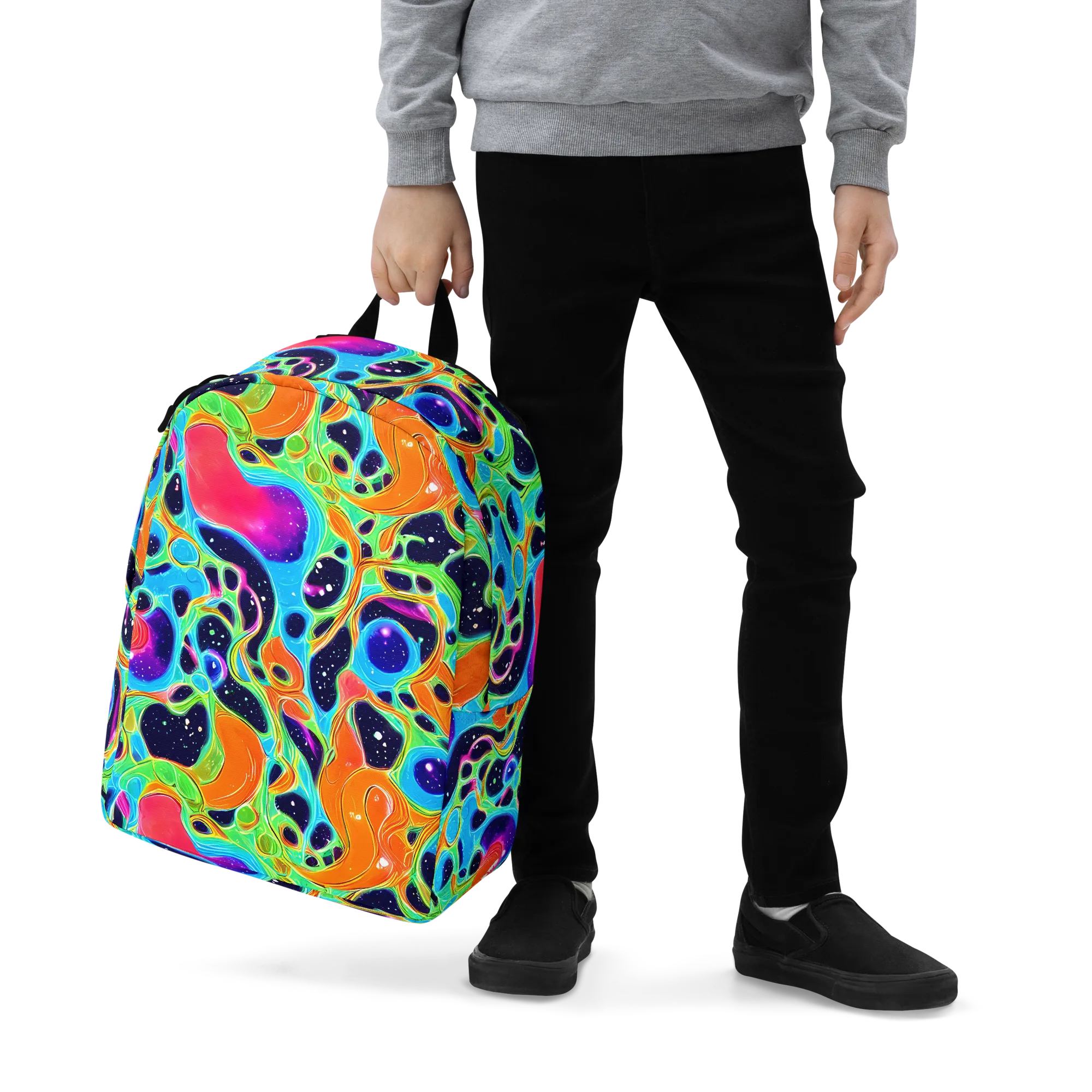 Luminous Amoeba on Minimalist Backpack — Zoomed-in