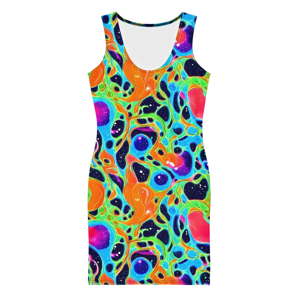 Luminous Amoeba on Bodycon Dress — Front