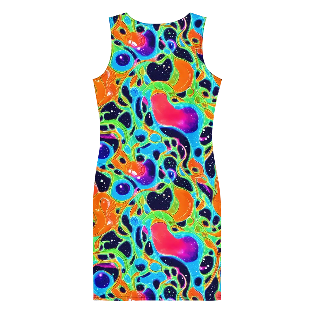 Luminous Amoeba on Bodycon Dress — Back