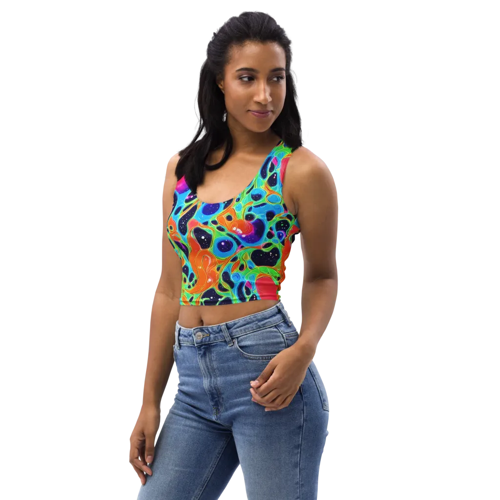 Luminous Amoeba on Crop Top — Left Front