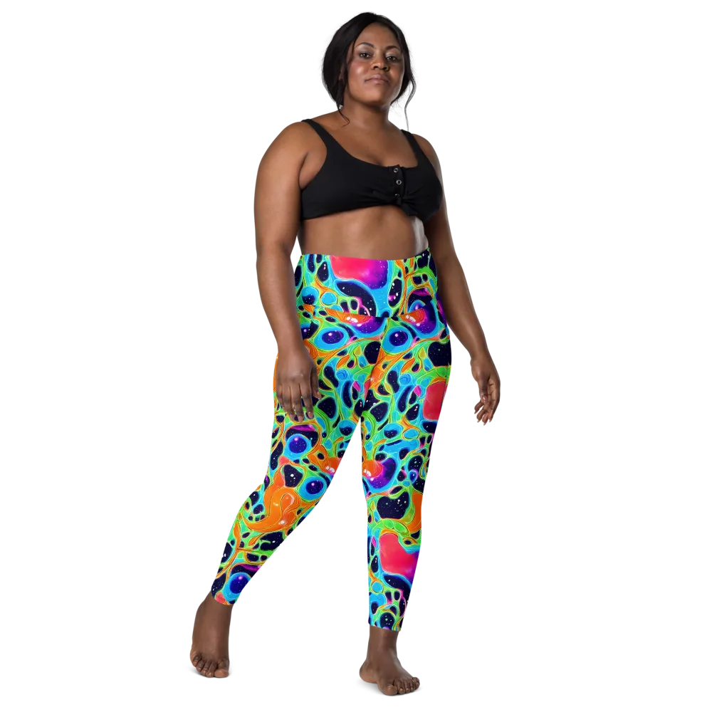 Luminous Amoeba on Leggings with Pockets — Front