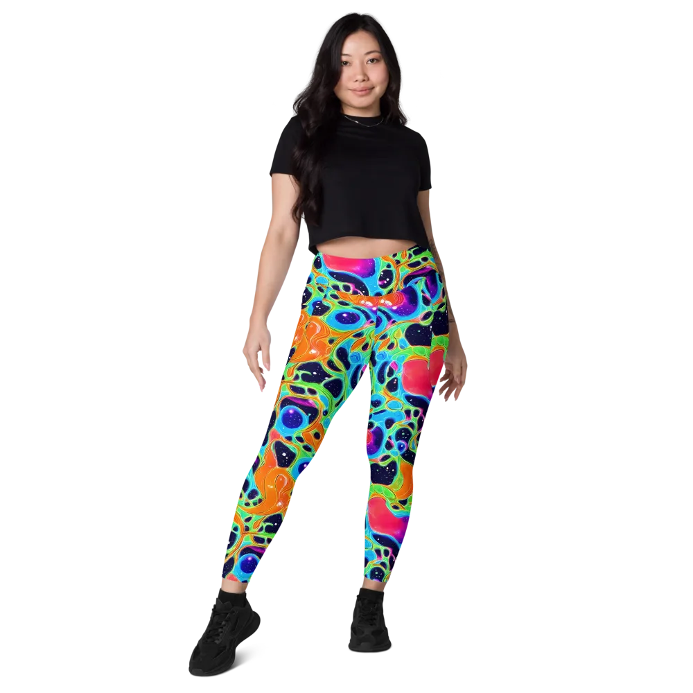Luminous Amoeba on Leggings with Pockets — Front