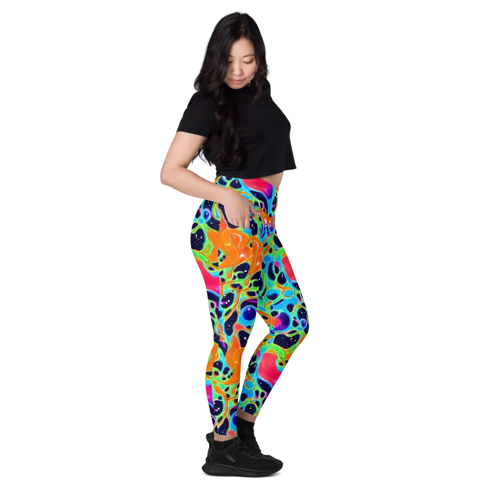 Luminous Amoeba on Leggings with Pockets — Right