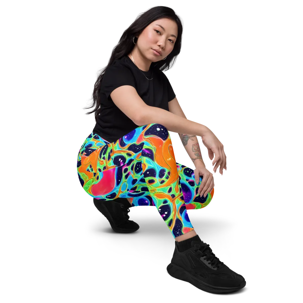 Luminous Amoeba on Leggings with Pockets — Right Front