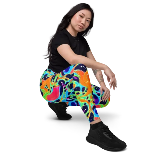 Luminous Amoeba on a Leggings with Pockets