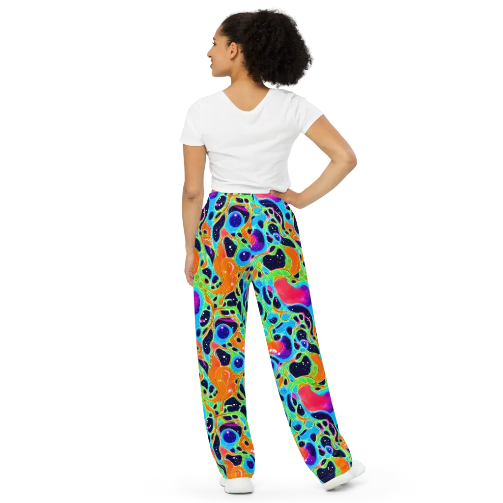 Luminous Amoeba on Wide-Leg Pants — Back