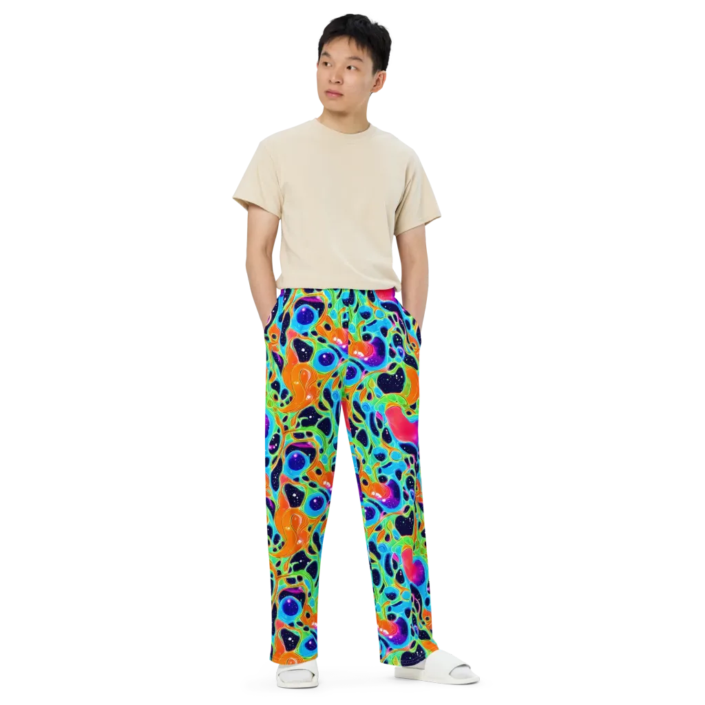 Luminous Amoeba on Wide-Leg Pants — Front