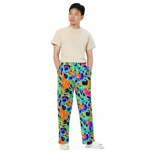 Luminous Amoeba on a Wide-Leg Pants