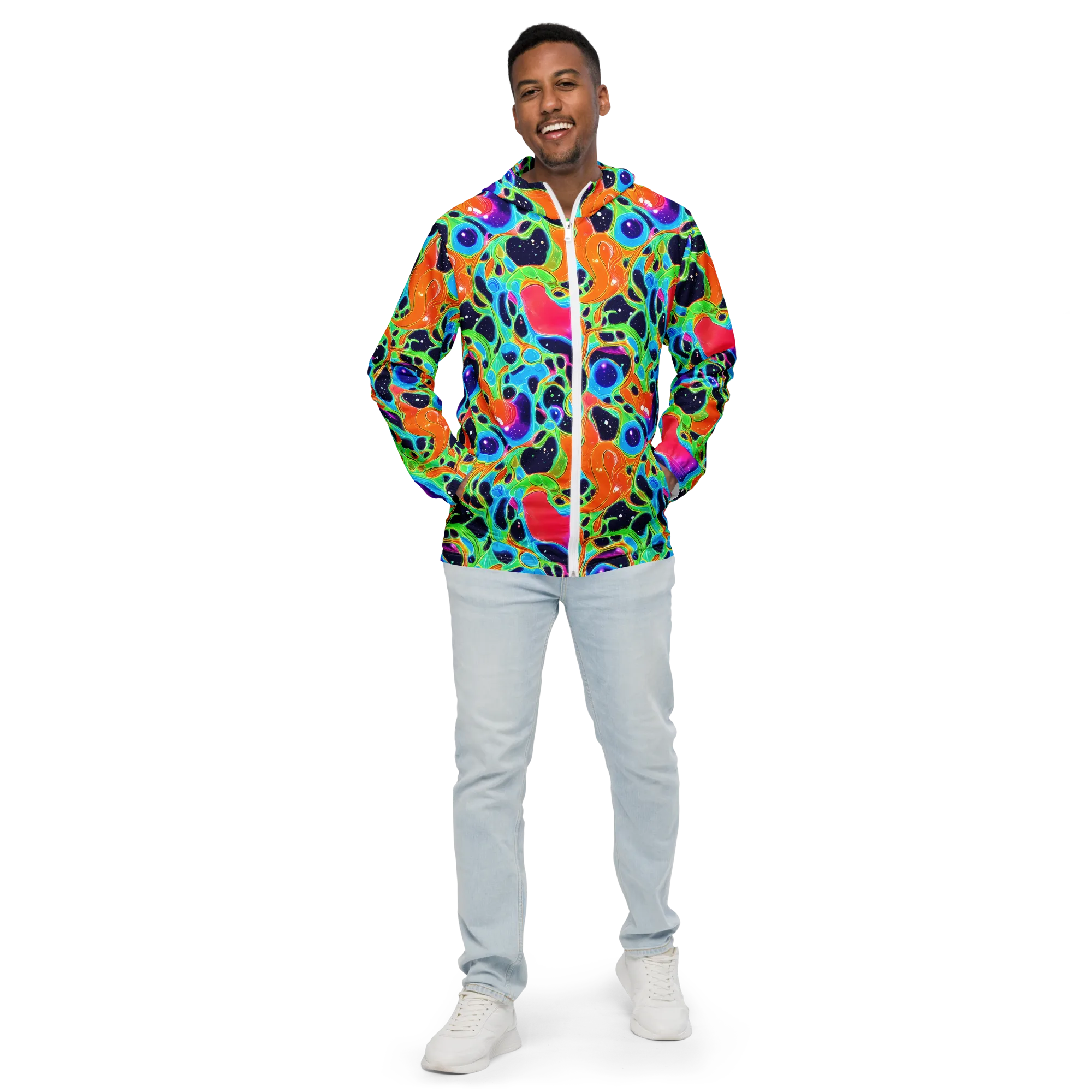 Luminous Amoeba on Men's Windbreaker — Front