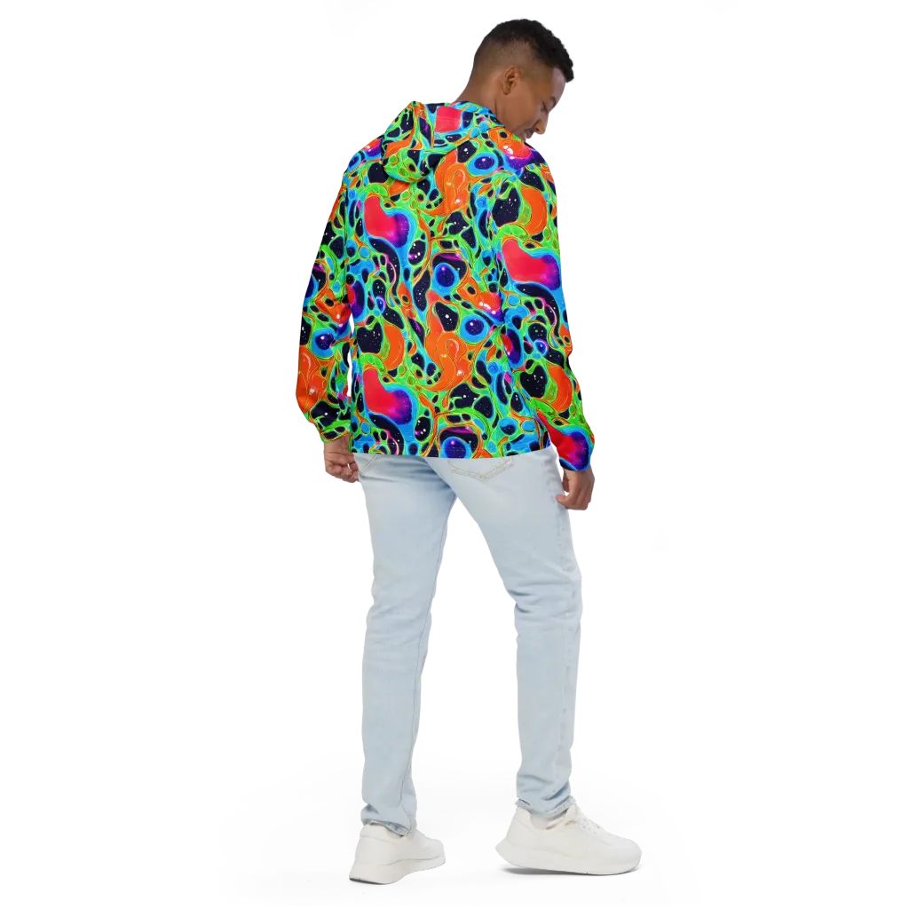 Luminous Amoeba on Men's Windbreaker — Back