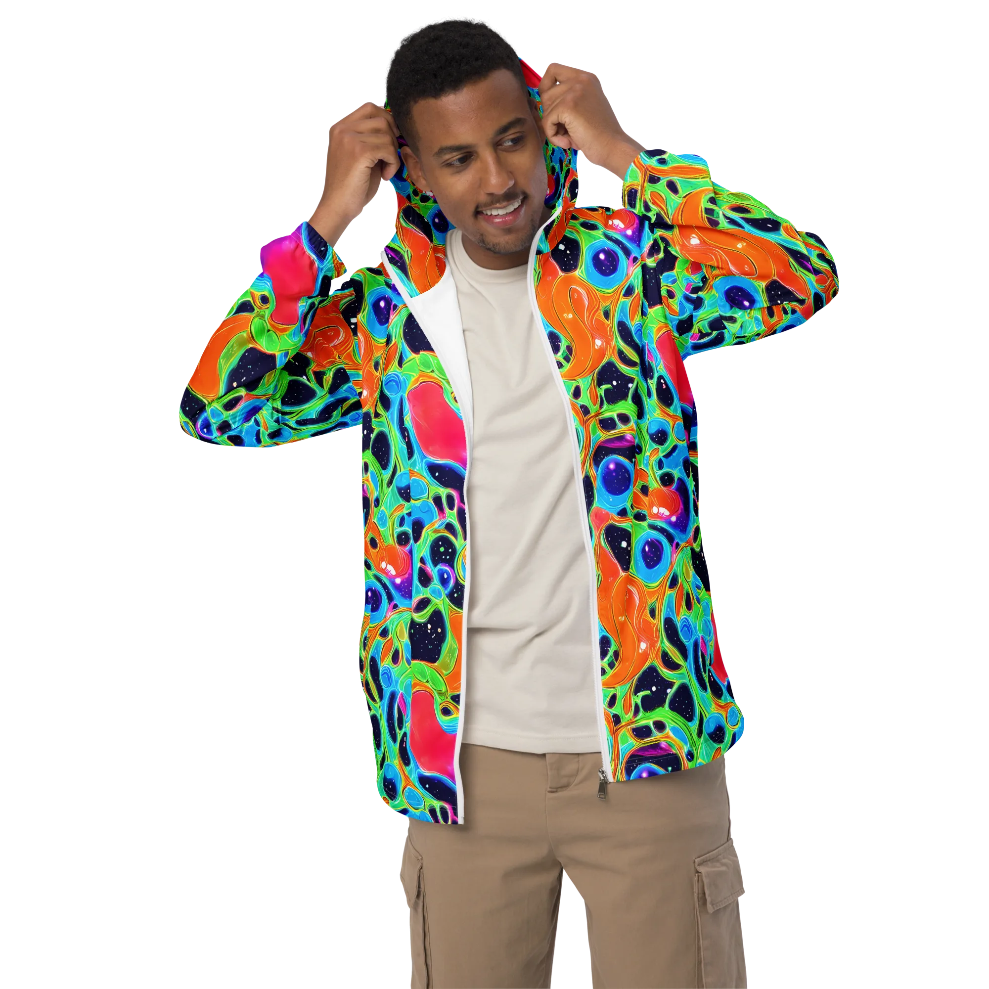 Luminous Amoeba on Men's Windbreaker — Front