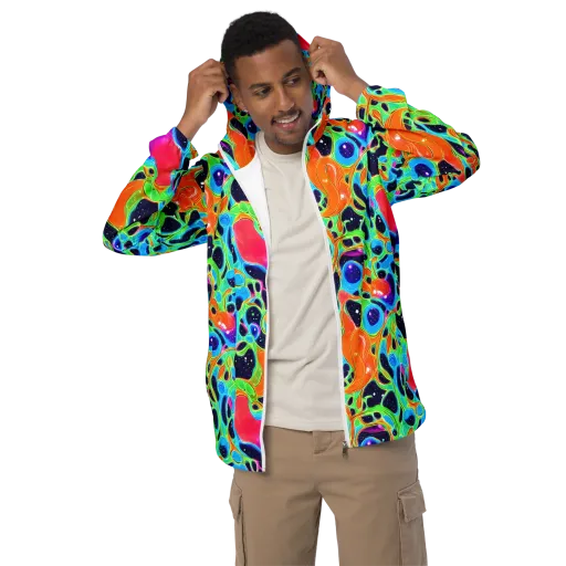 Luminous Amoeba on a Men's Windbreaker