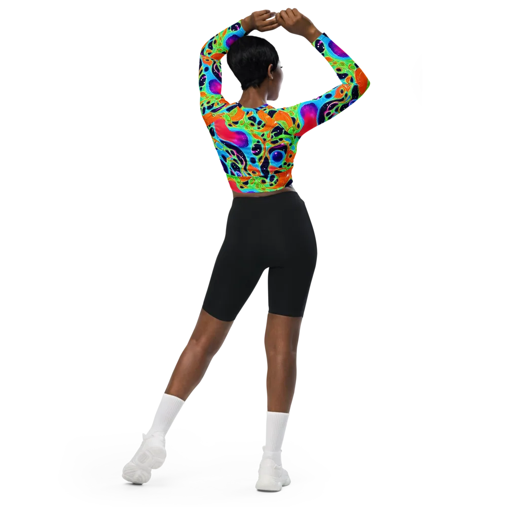 Luminous Amoeba on Long Sleeve Crop Top — Back