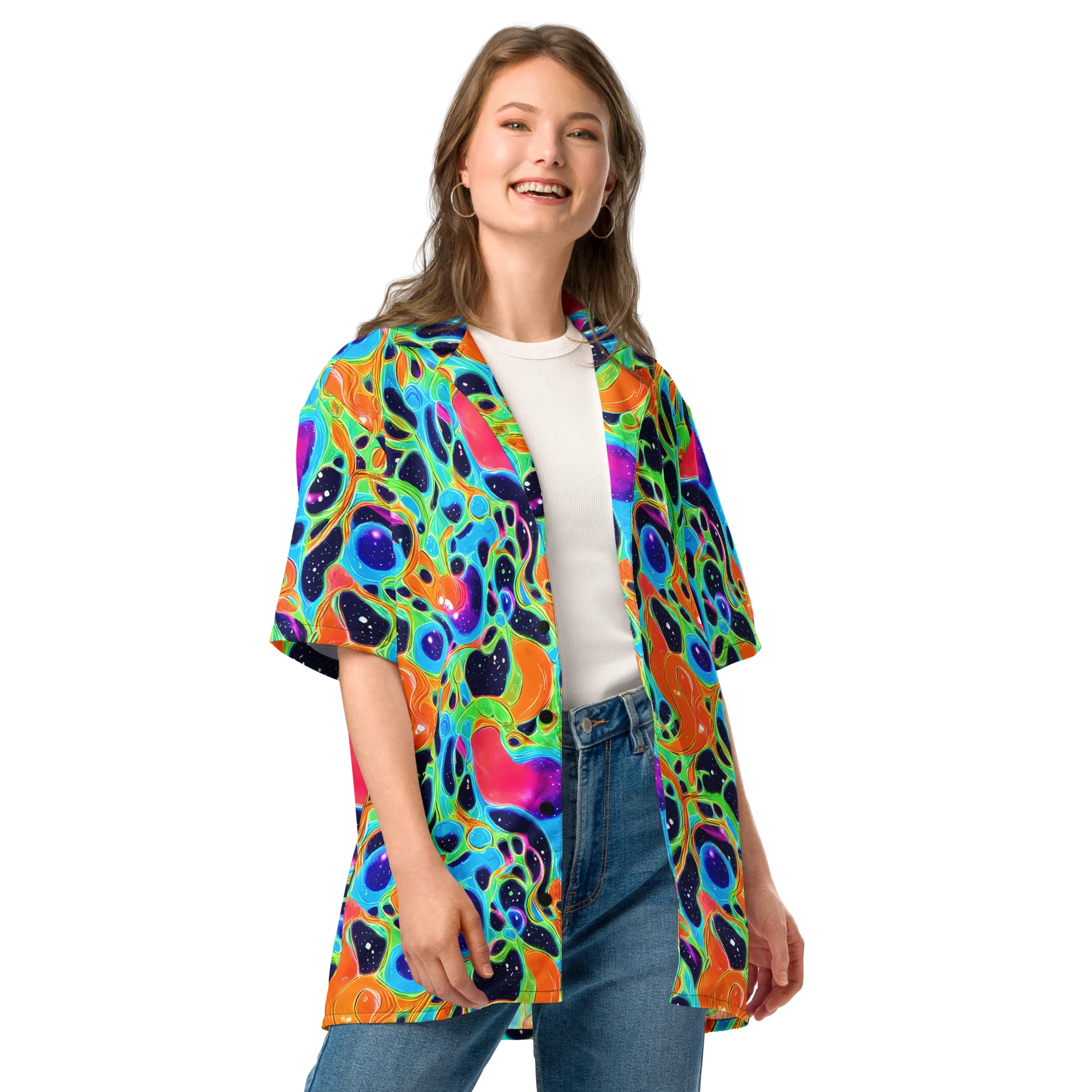 Luminous Amoeba on Button Shirt — Front