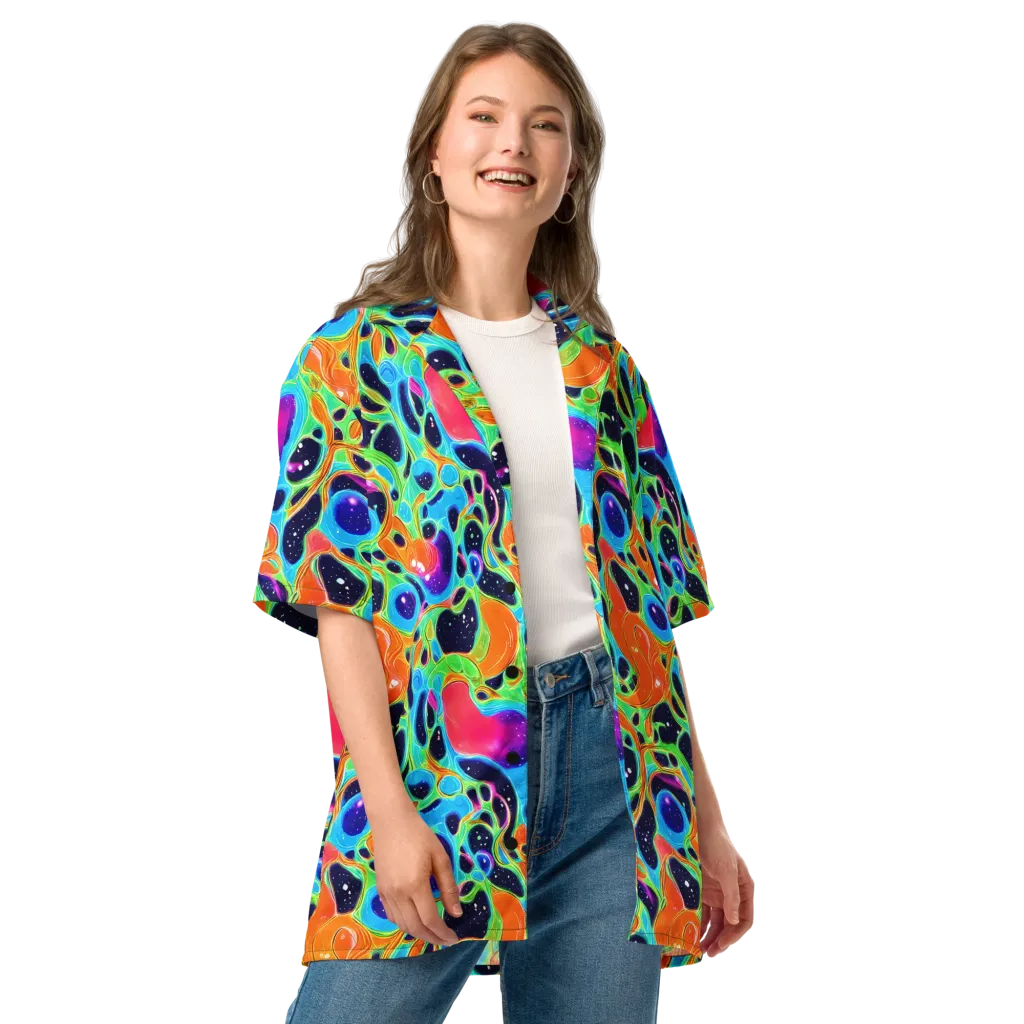 Luminous Amoeba on Button Shirt — Front