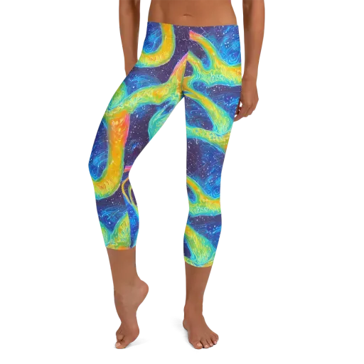 Oceanic Voltage on a Capri Leggings