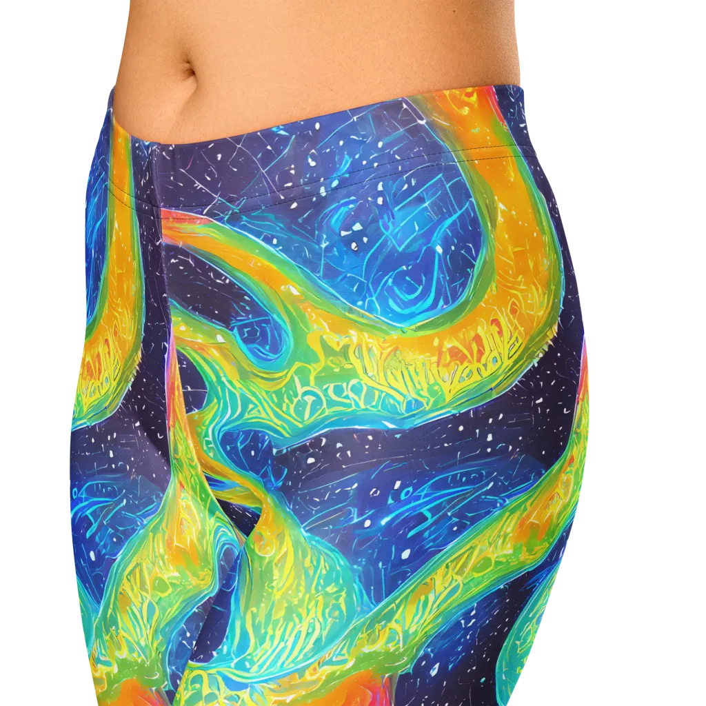 Oceanic Voltage on Capri Leggings — Zoomed-in
