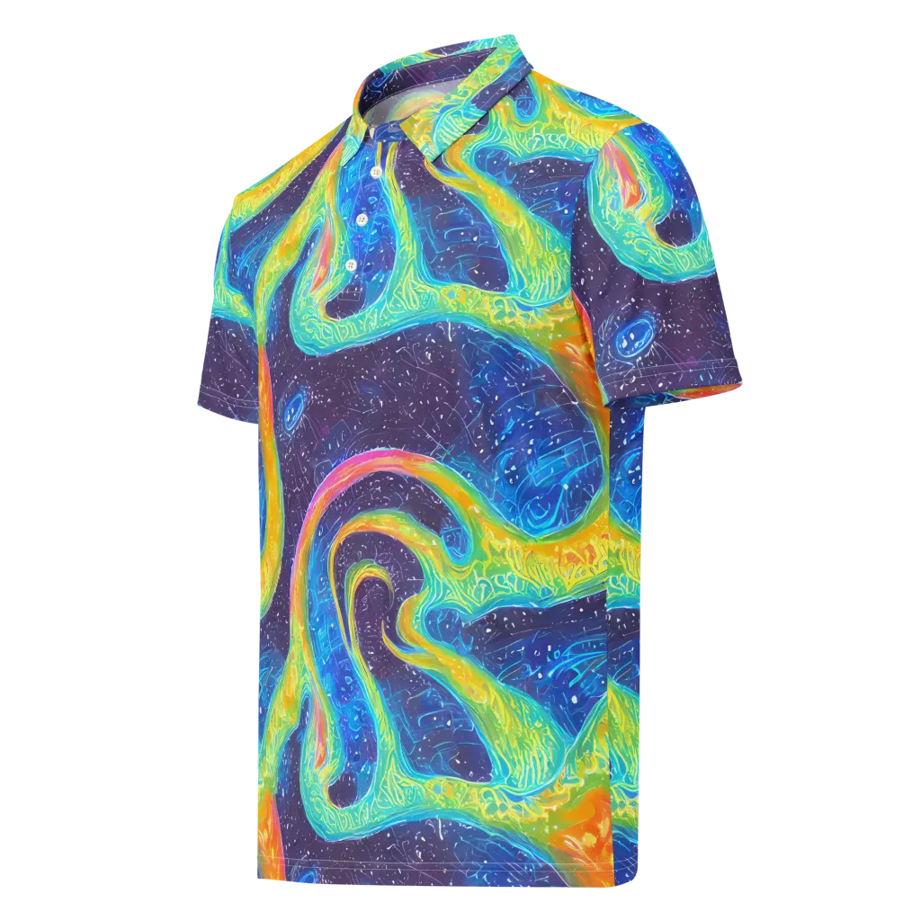 Oceanic Voltage on Men's Slim Fit Polo Shirt — Left Front