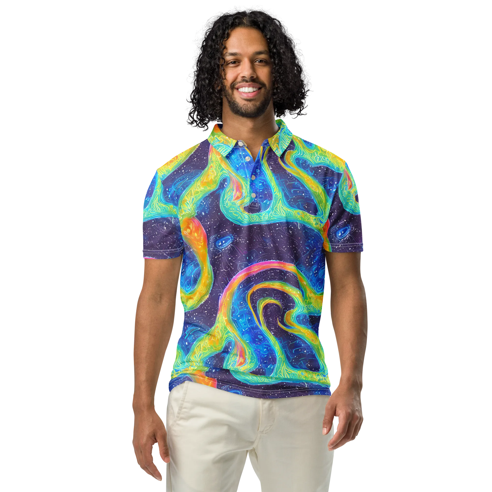 Oceanic Voltage on Men's Slim Fit Polo Shirt — Front