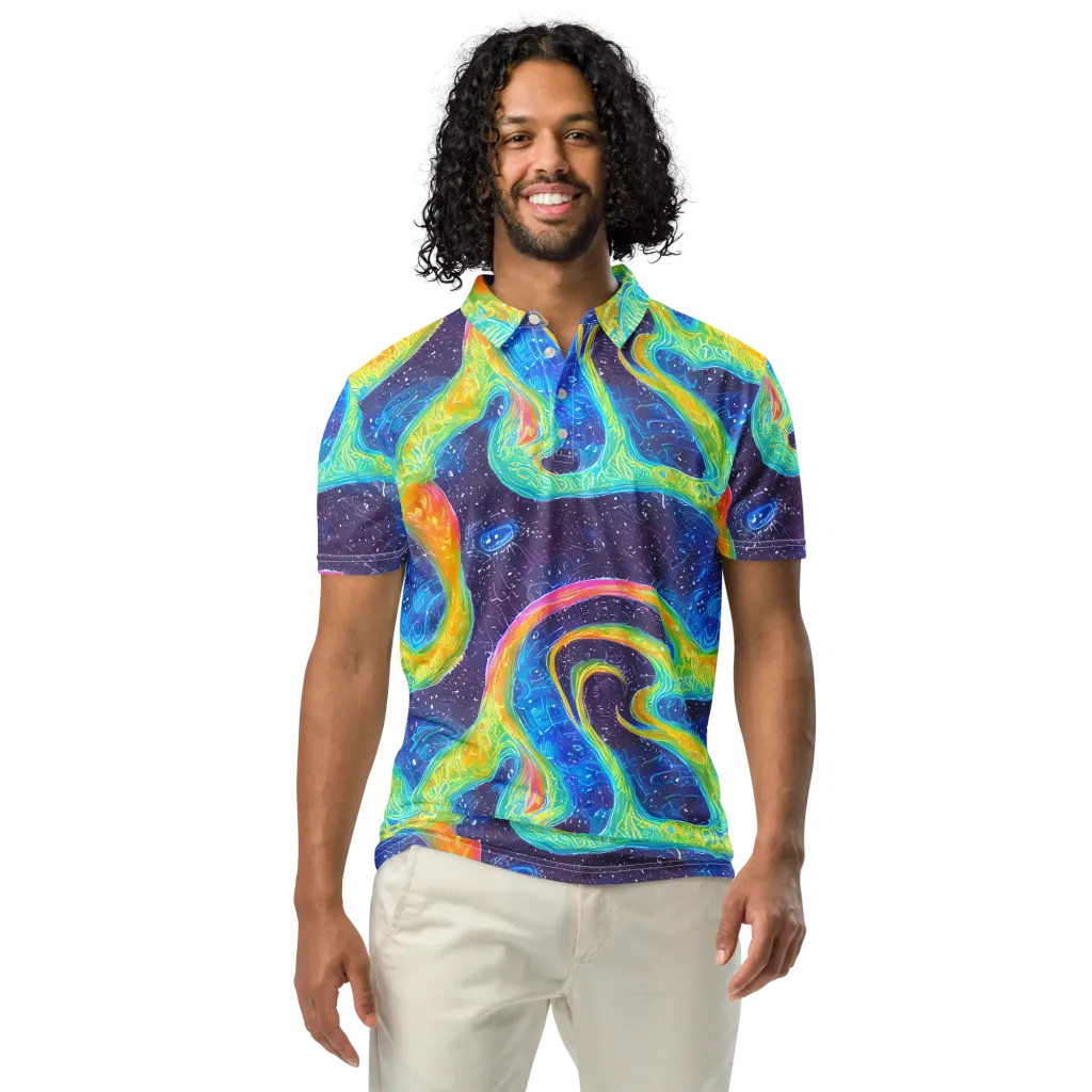 Oceanic Voltage on Men's Slim Fit Polo Shirt — Front