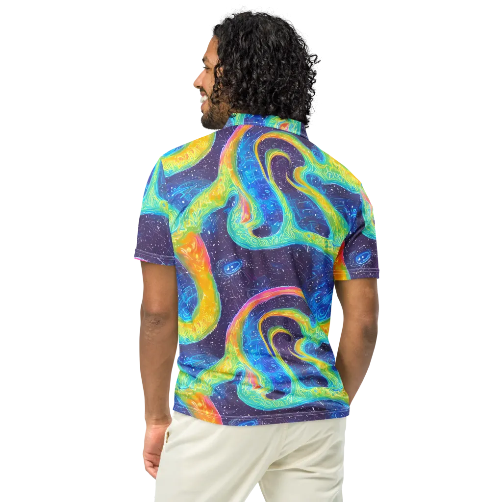 Oceanic Voltage on Men's Slim Fit Polo Shirt — Back