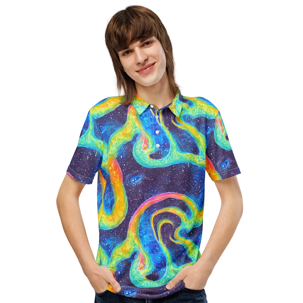 Oceanic Voltage on Men's Slim Fit Polo Shirt — Front
