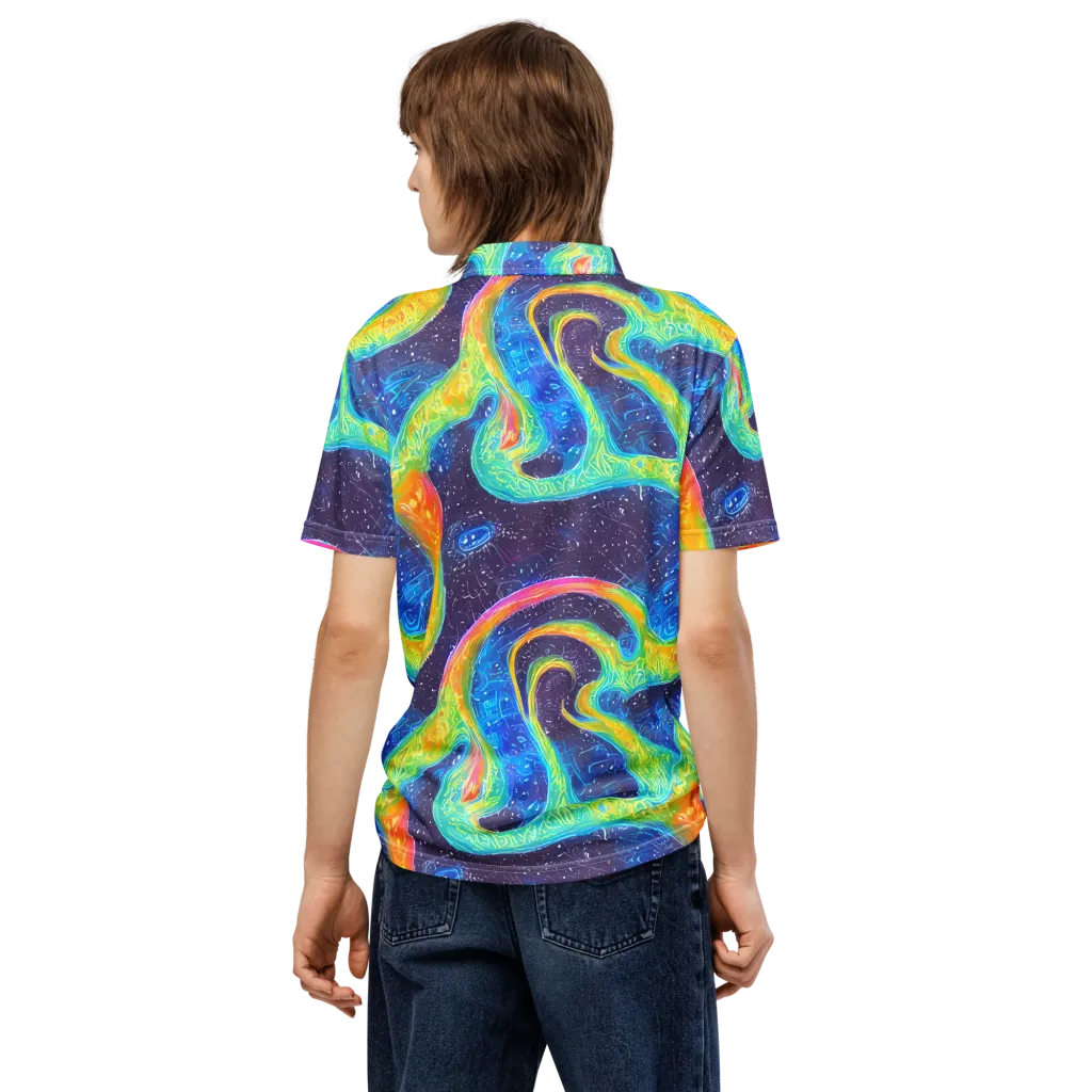 Oceanic Voltage on Men's Slim Fit Polo Shirt — Back