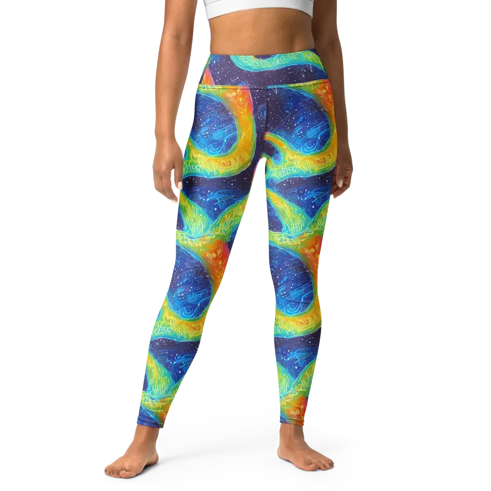 Oceanic Voltage on Yoga Leggings — Front