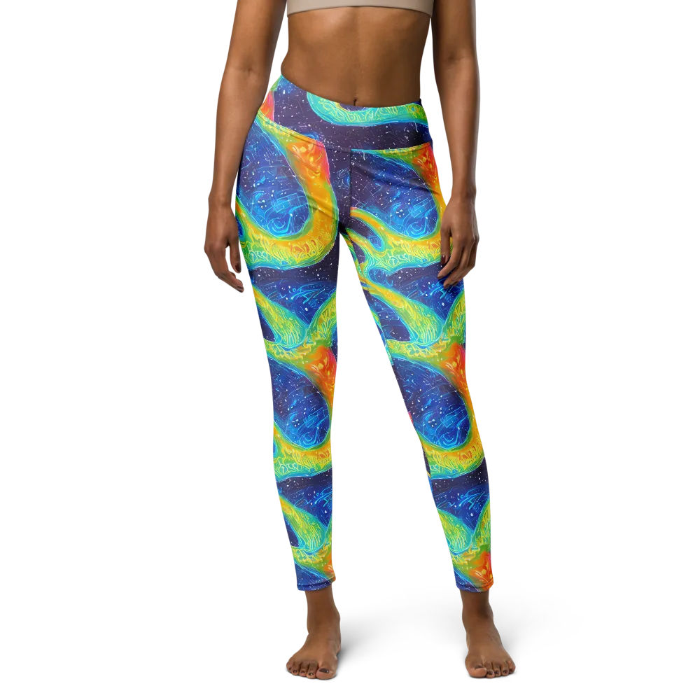 Oceanic Voltage on Yoga Leggings — Front