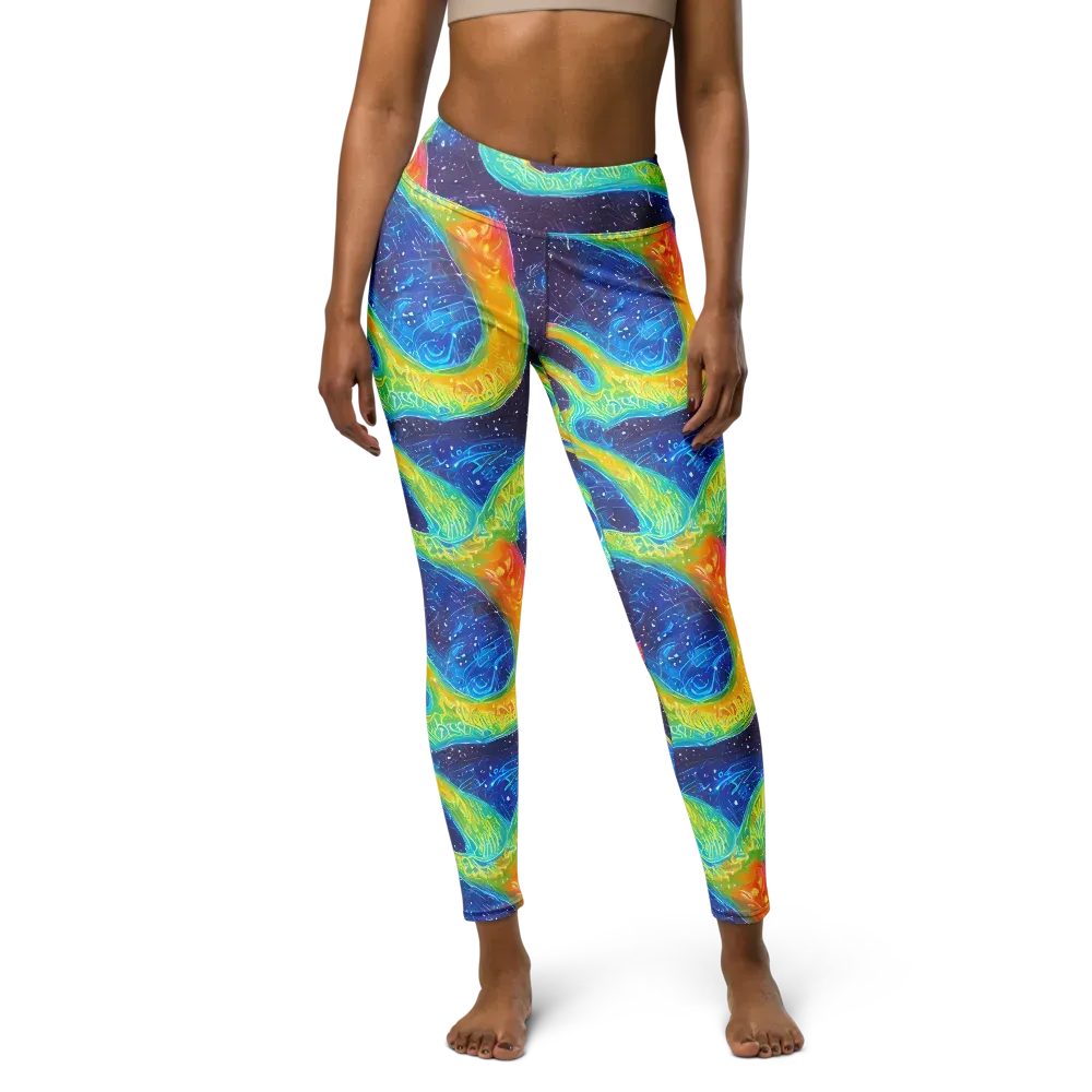 Oceanic Voltage on Yoga Leggings — Front