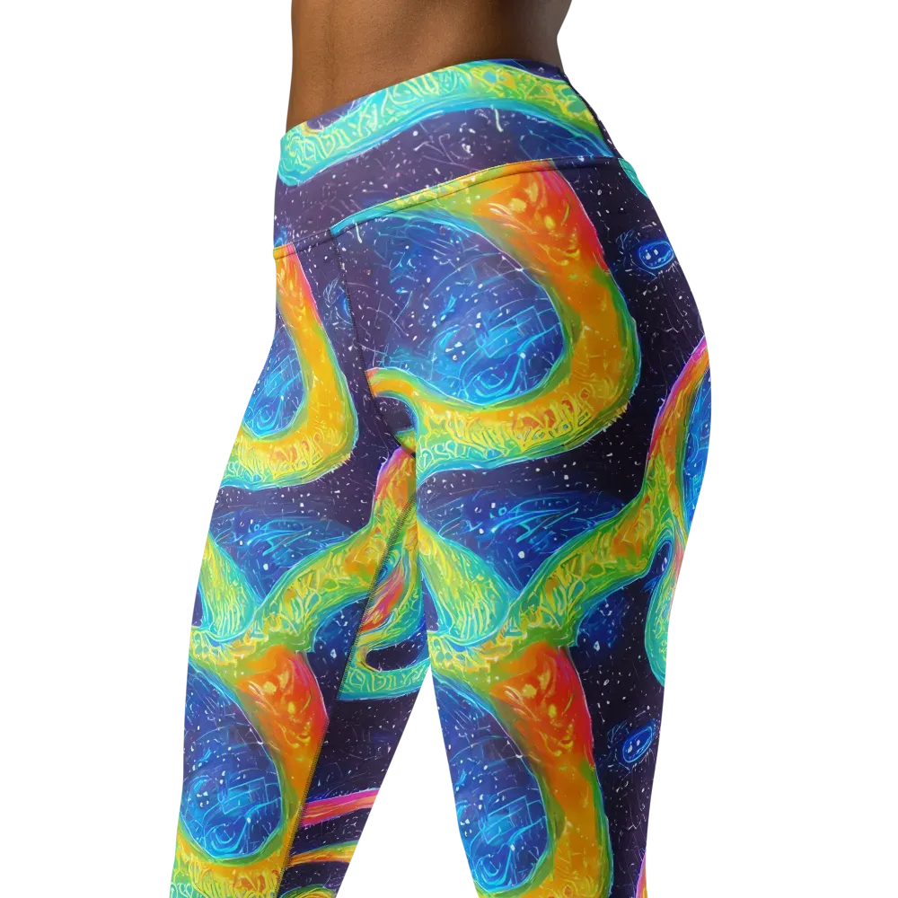 Oceanic Voltage on Yoga Leggings — Left Front