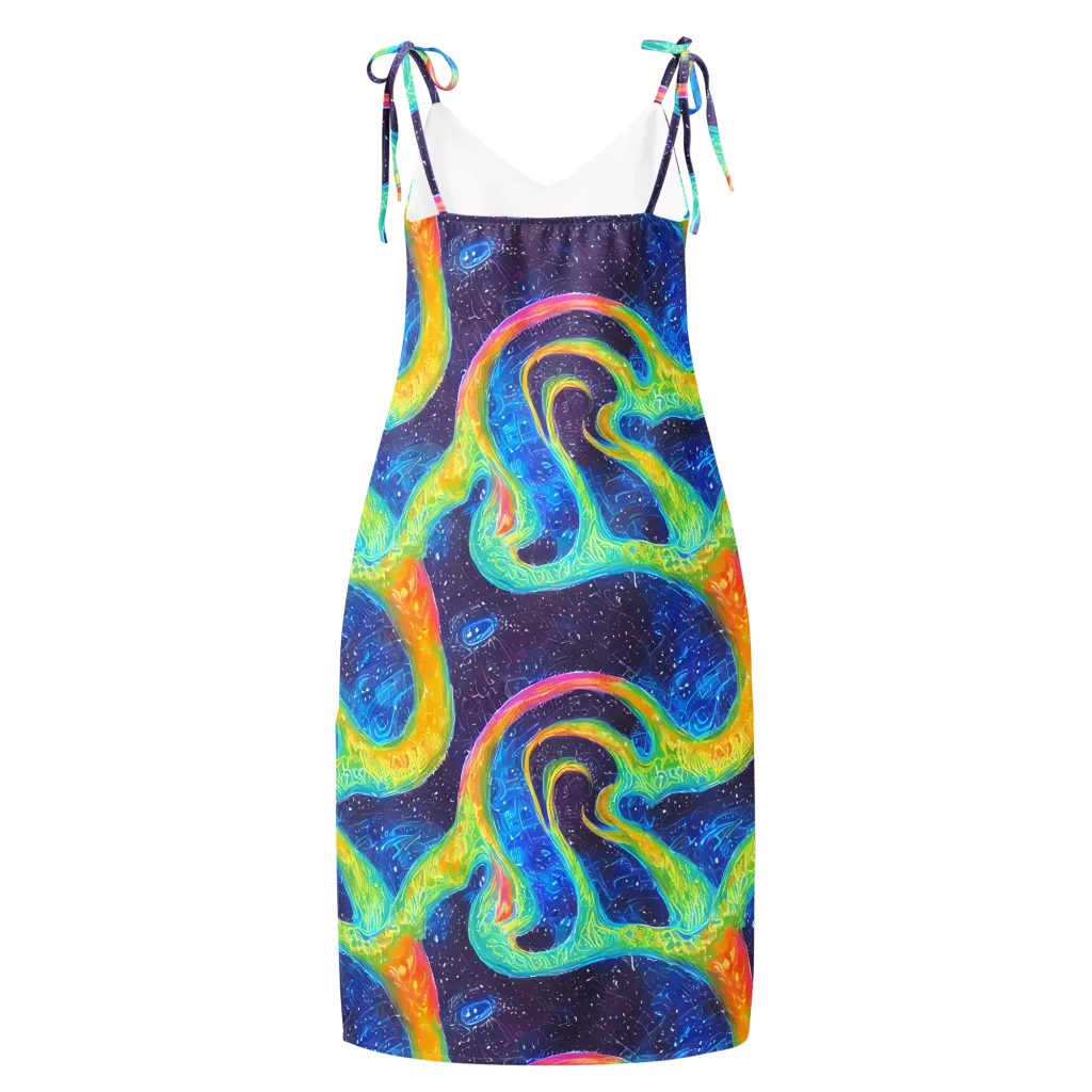 Oceanic Voltage on Slip Dress — Back