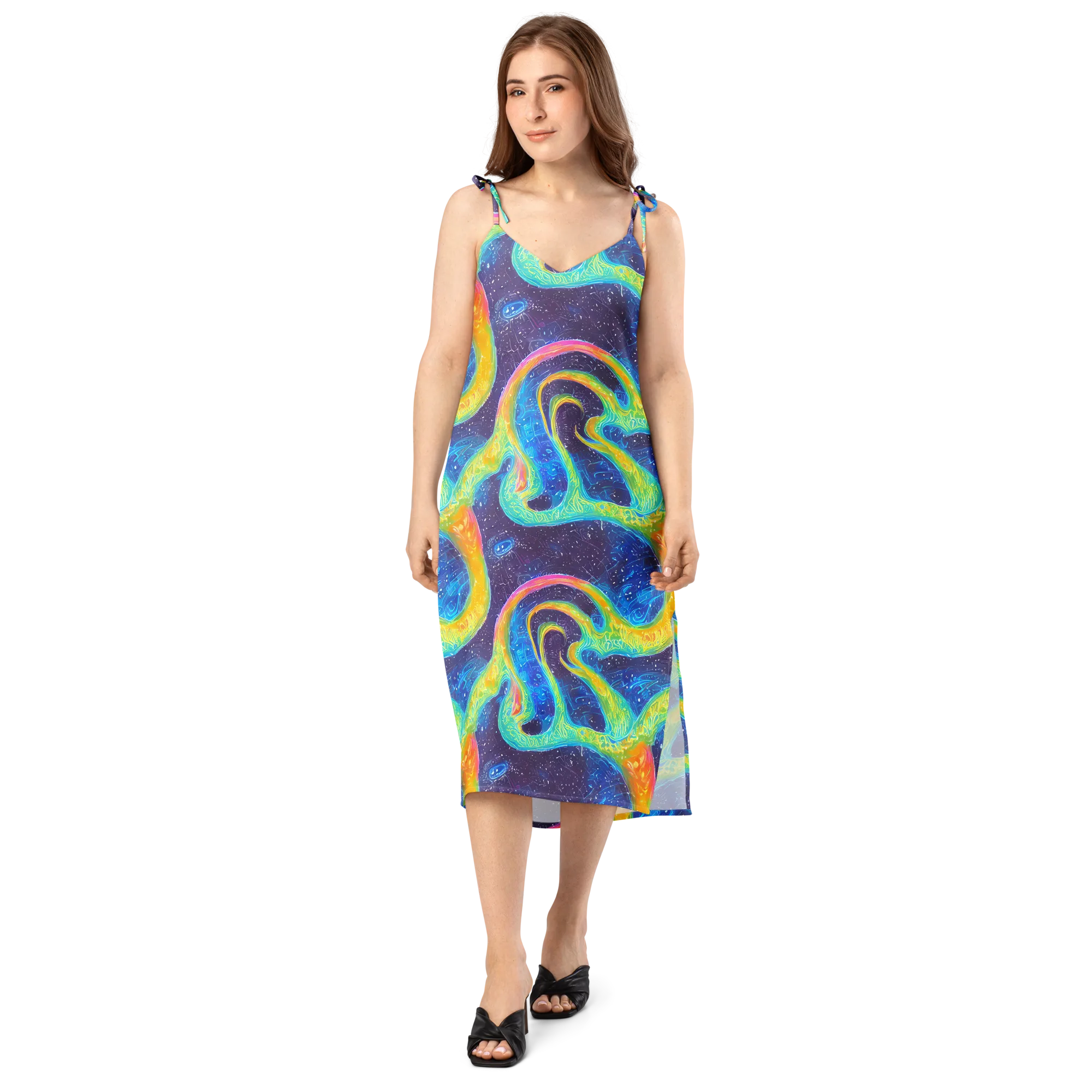 Oceanic Voltage on Slip Dress — Front