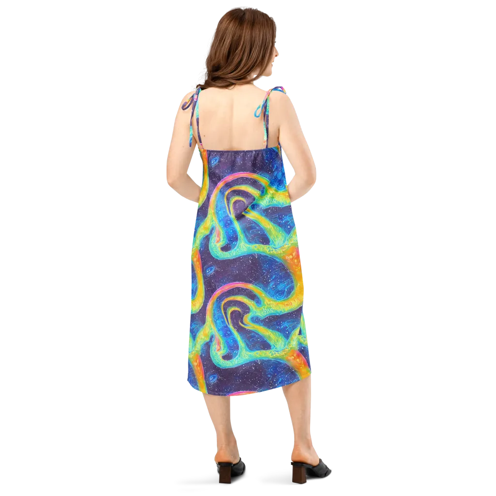Oceanic Voltage on Slip Dress — Back
