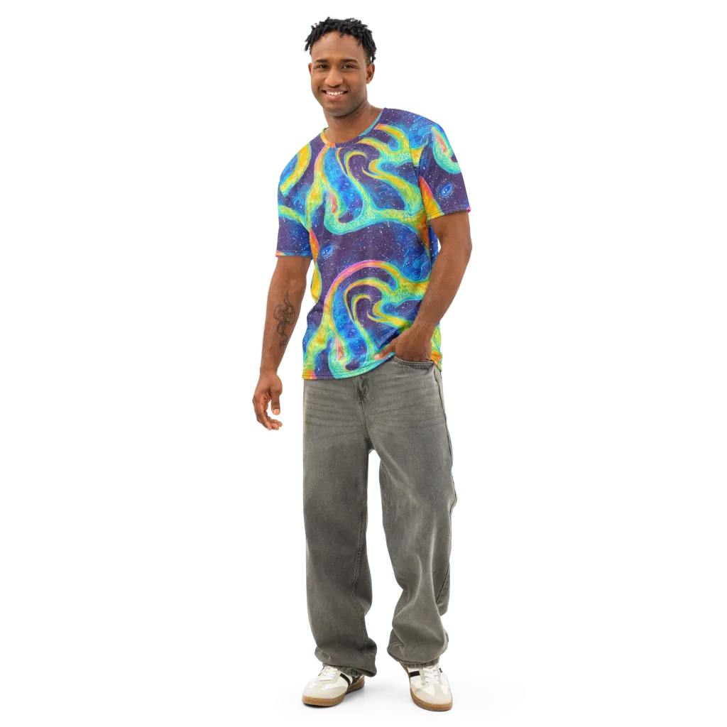 Oceanic Voltage on Men's Cotton Crew Neck T-Shirt — Front