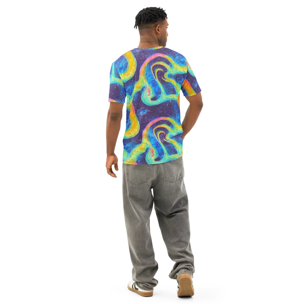 Oceanic Voltage on Men's Cotton Crew Neck T-Shirt — Back
