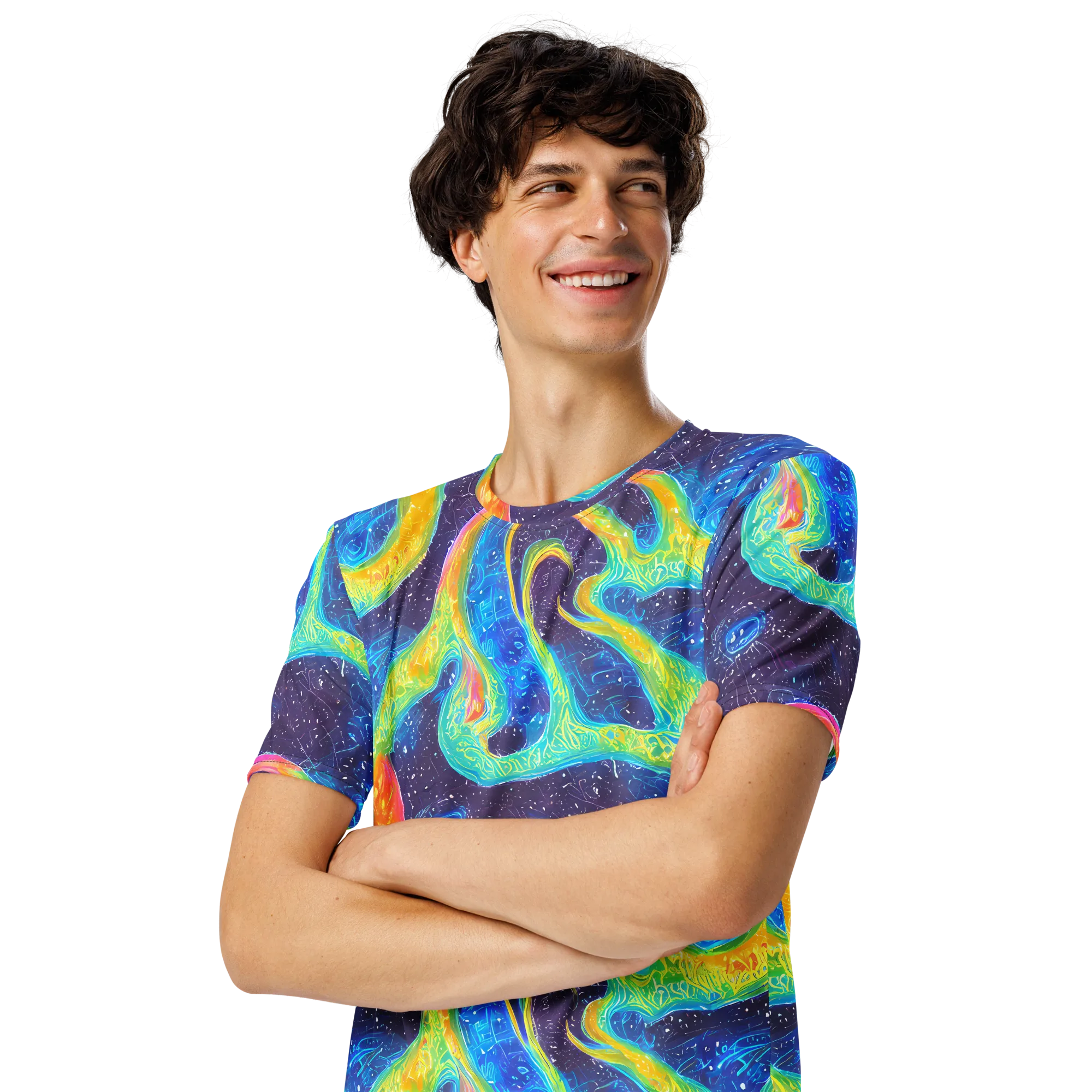 Oceanic Voltage on Men's Crew Neck T-Shirt — Left Front
