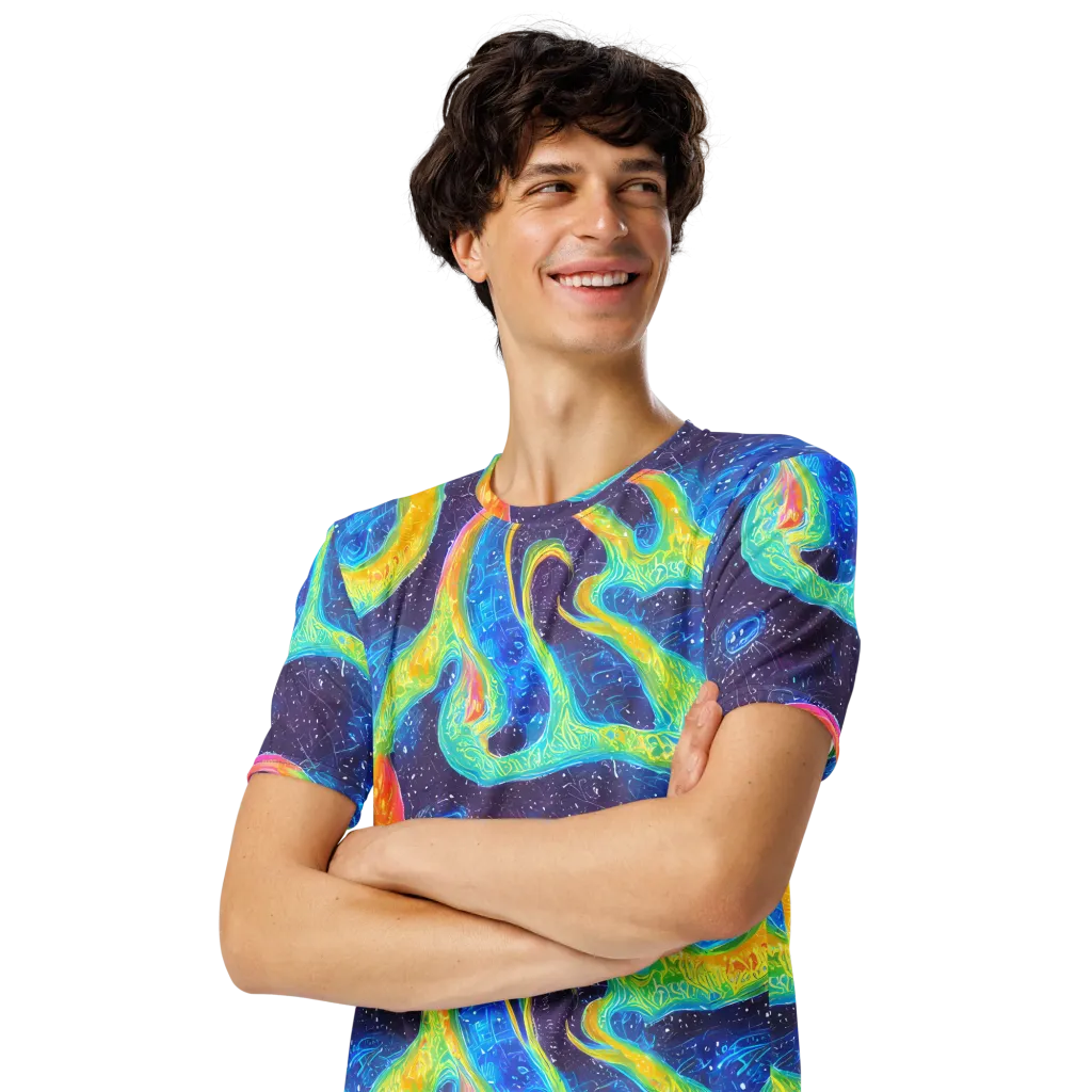 Oceanic Voltage on Men's Crew Neck T-Shirt — Left Front
