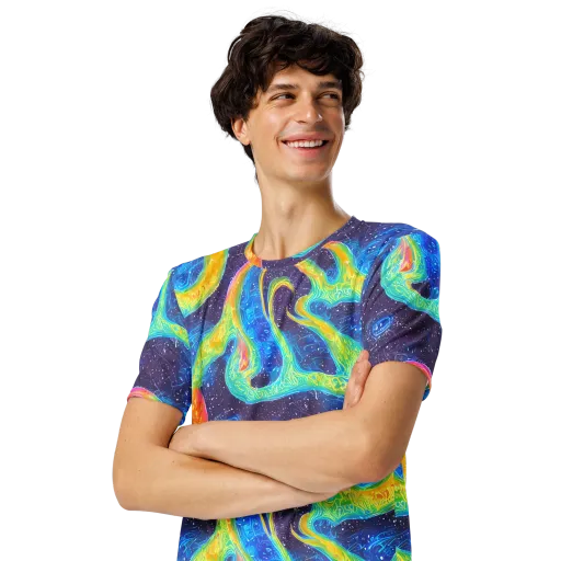 Oceanic Voltage on a Men's Crew Neck T-Shirt