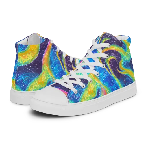 Oceanic Voltage on a Men's High Top Canvas Shoes