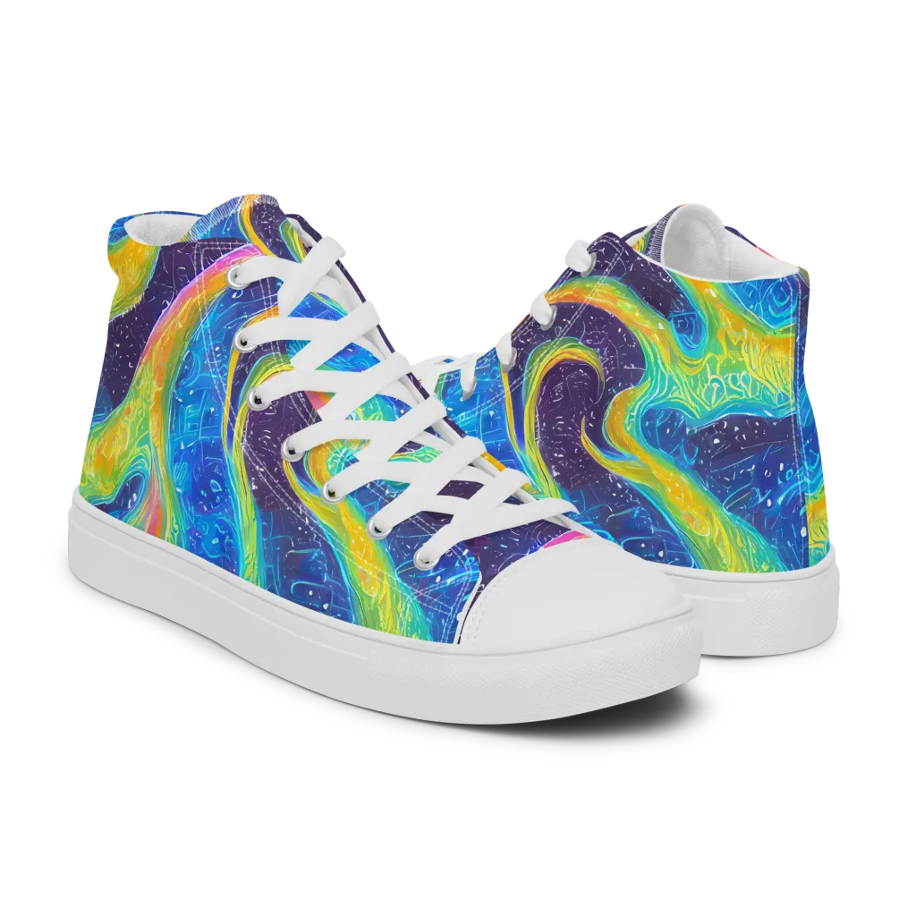 Oceanic Voltage on Men's High Top Canvas Shoes — Right