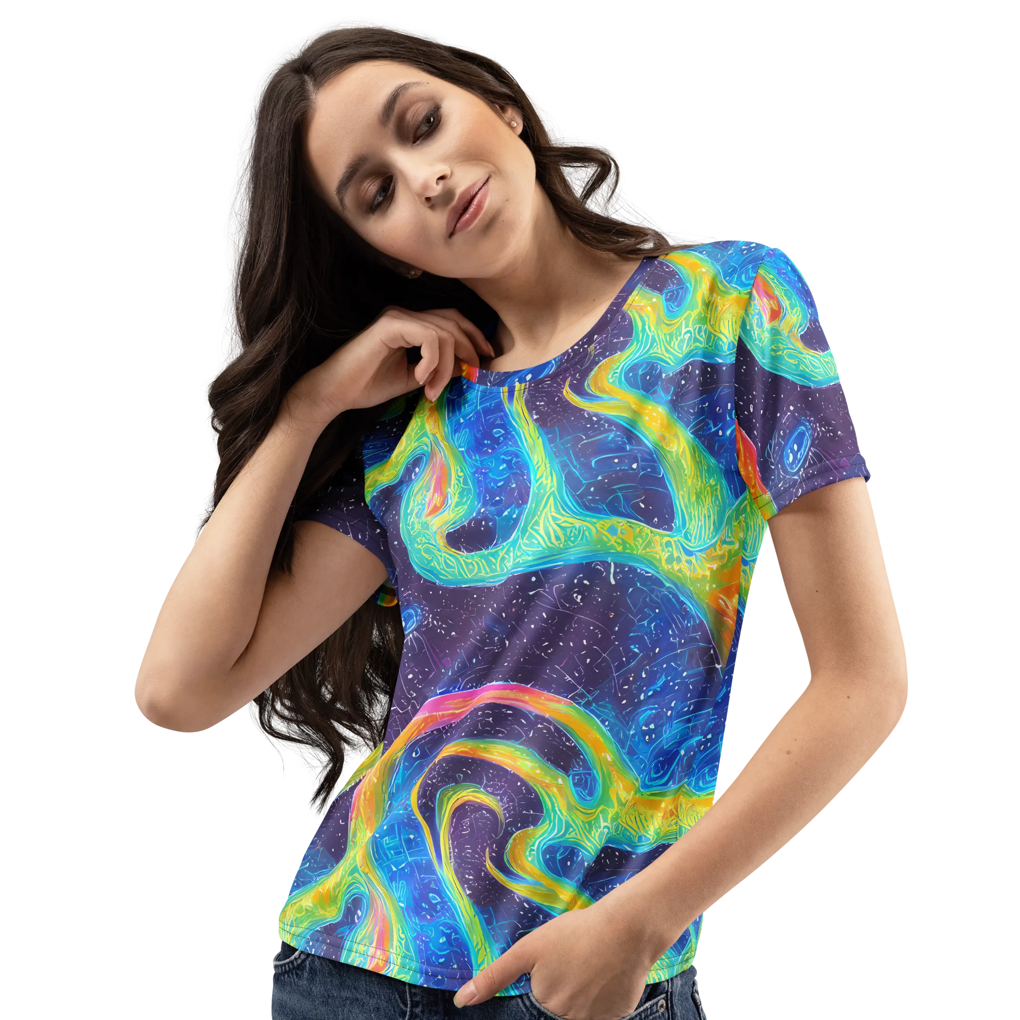 Oceanic Voltage on Women's Crew Neck T-Shirt — Left Front