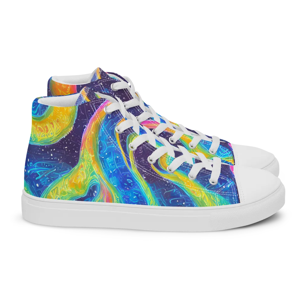Oceanic Voltage on Women's High Top Canvas Shoes — Right