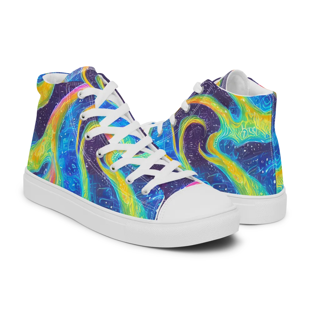 Oceanic Voltage on Women's High Top Canvas Shoes — Right
